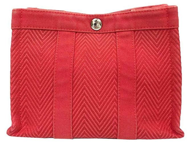 Hermès Hermes Mini Cabas Pouch Red