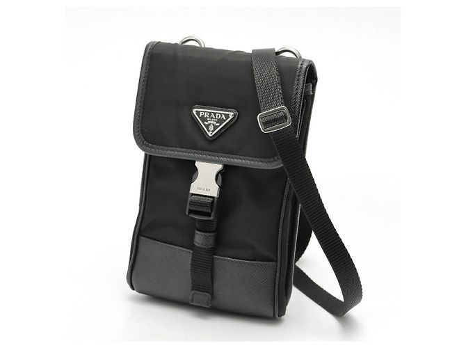 Prada Re-Nylon x Saffiano Leather Smartphone Case Black