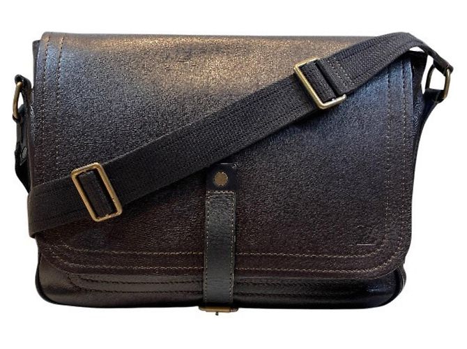 Borsa Messenger Louis Vuitton Utah Omaha Marrone Marrone scuro