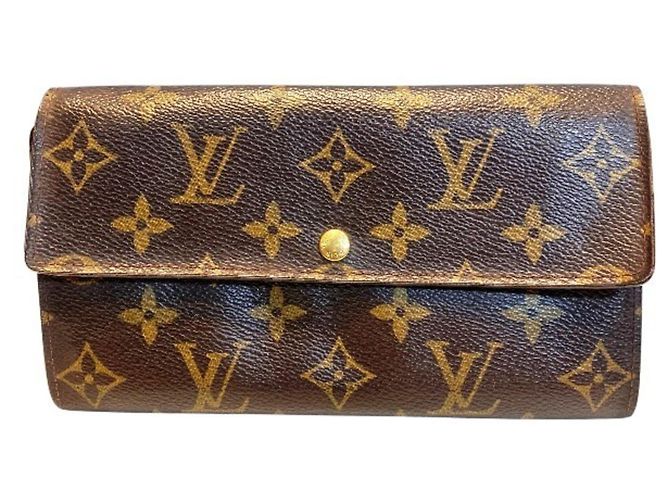 Sarah Cartera larga Louis Vuitton Monogram Castaño