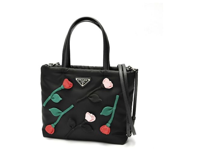 Bolso Tote de Nylon Negro Prada