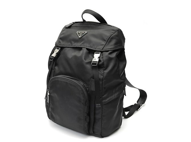 Mochila de Nylon Prada 1BZ039 Negro