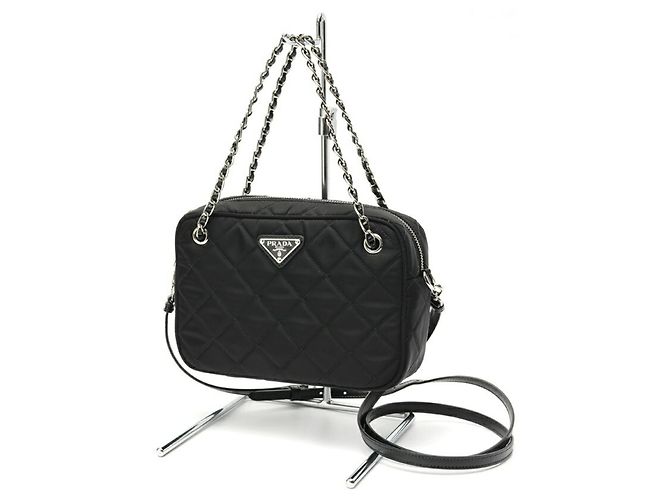 Prada Black Quilted Nylon Shoulder Bag
