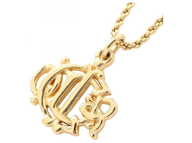 Collana Christian Dior con logo Dior Emblem D'oro