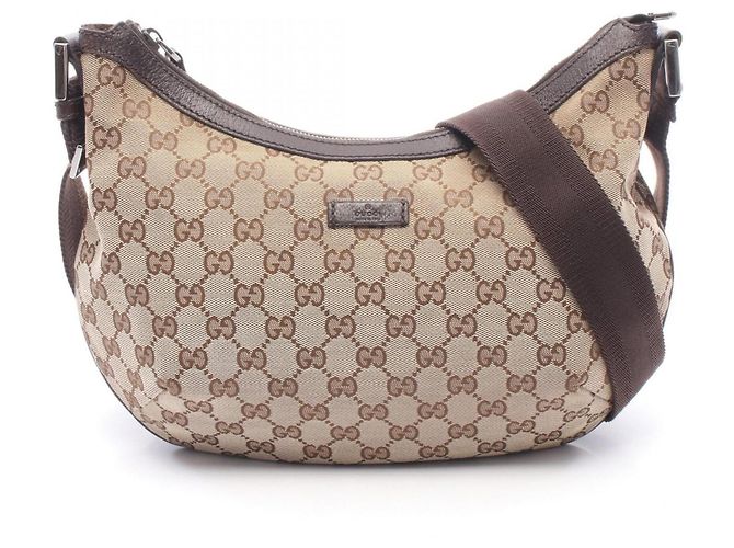 Bolsa de Ombro Gucci GG Canvas Marrom Bege