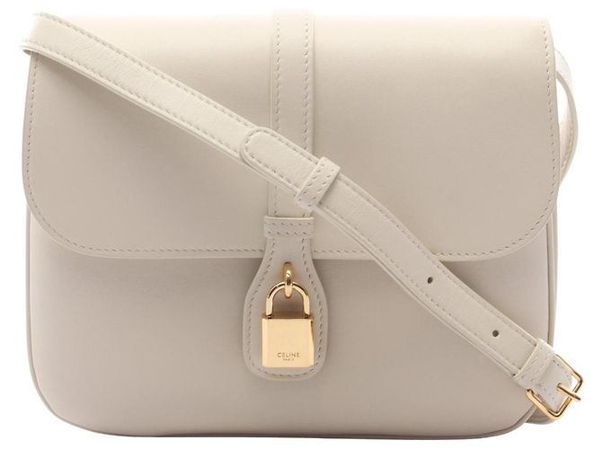 Céline Bolsa de ombro em couro Tabou Medium Celine Branco