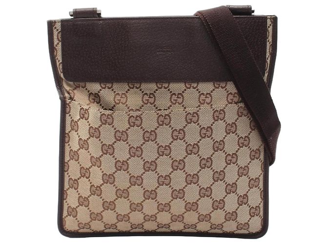 Bolsa de Ombro Gucci GG Canvas Marrom Bege