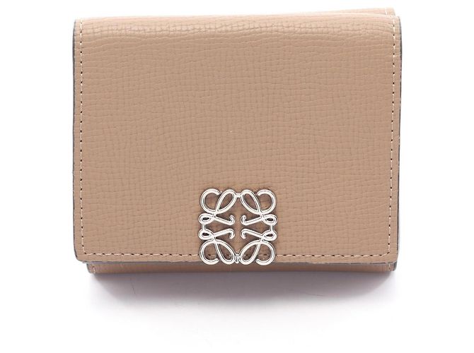 Loewe Anagram Trifold Wallet Brown