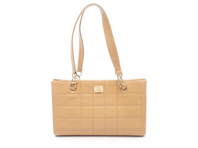 Bolsa Tote Chanel Chocolate Bar Bege