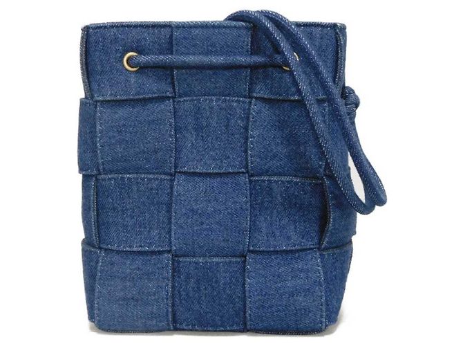 Borsa a secchiello Cassette Small Bottega Veneta Blu
