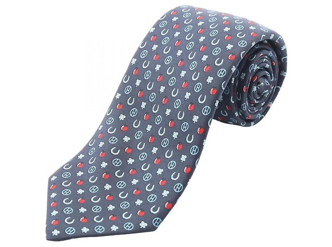 Hermès Hermes Navy Silk Cravat Navy blue