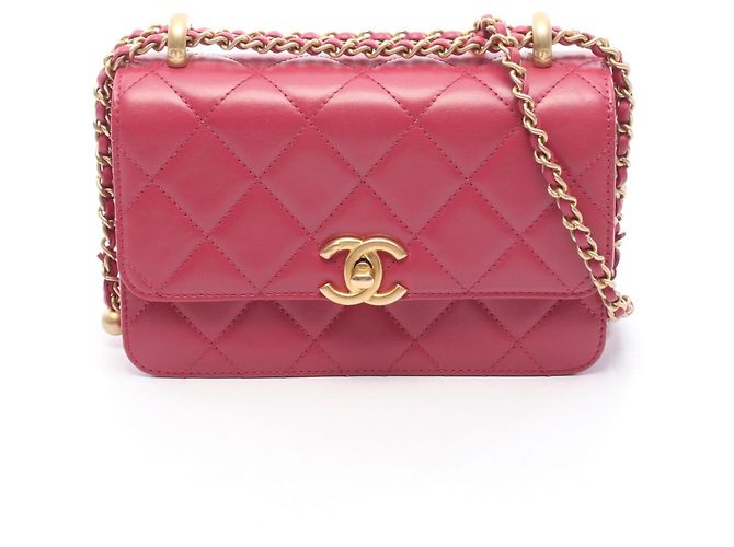 Bolsa de Ombro Chanel Matelassé Small Flap Rosa