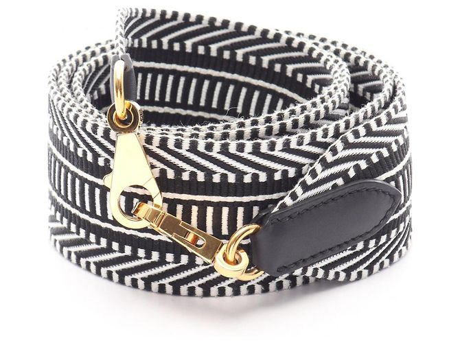 Hermès Tracolla Hermes Bandoulière Sangle Caval Nero Bianco