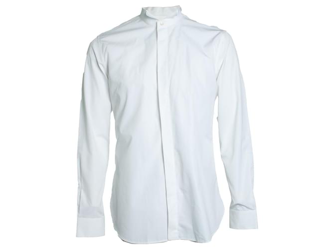 Saint Laurent, Camicia bianca basic con girocollo Bianco 