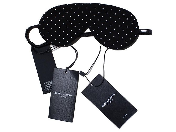 Saint Laurent, suede sleeping mask with studs Black