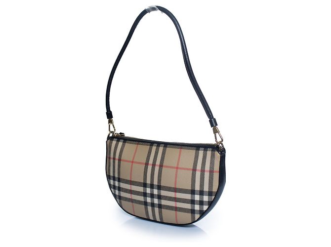 Burberry, borsa a tracolla Olympia Nova check Marrone