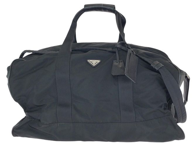 Bolsa 2way de nylon Tessuto Saffiano e couro Prada Preto
