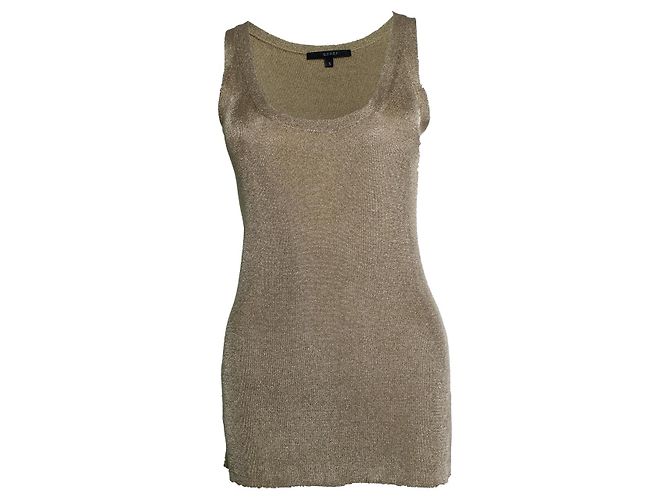 Gucci, top sin mangas de lurex dorado Metálico