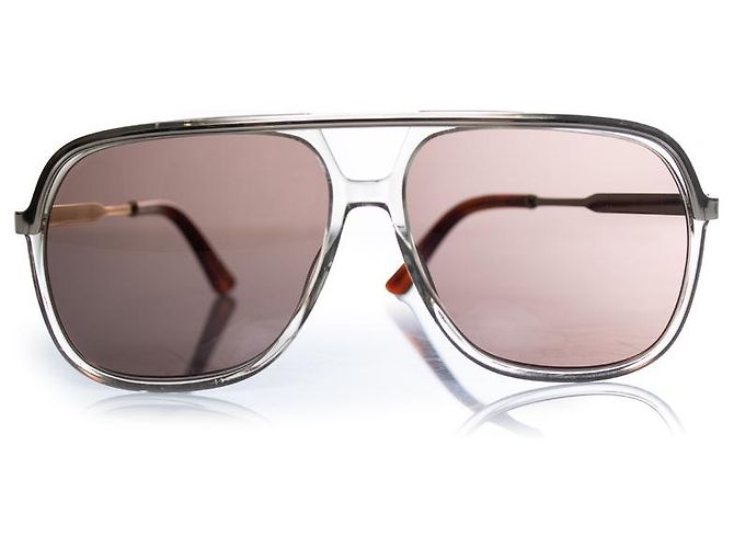 Gucci, transparenter Gold-Aviator Golden Metallisch