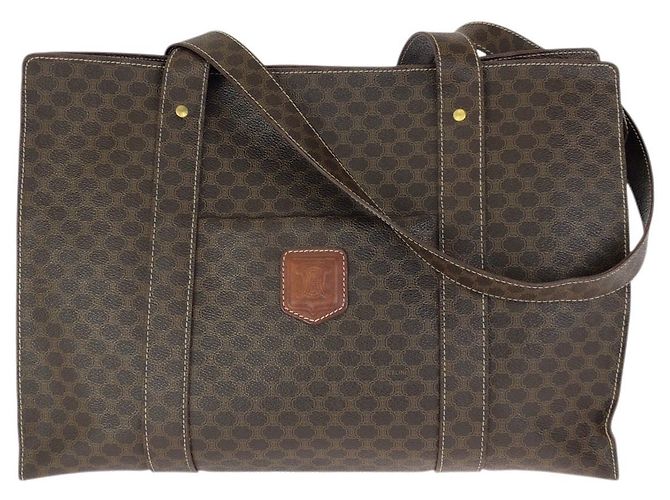 Céline Borsa Tote Celine Macadam in PVC Marrone
