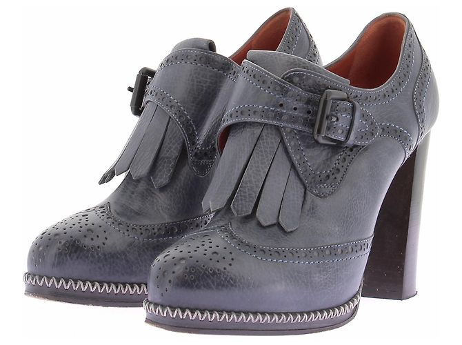 Santoni Derbies à talons marine Navy blue