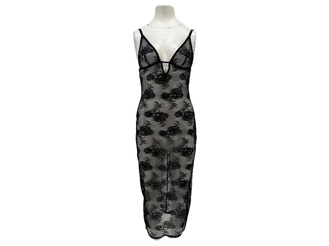 Autre Marque Camisón de encaje negro