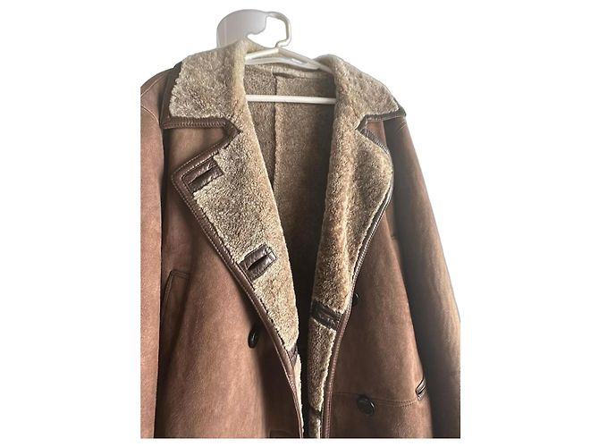 Autre Marque Rufo brown mouton jacket Chocolate