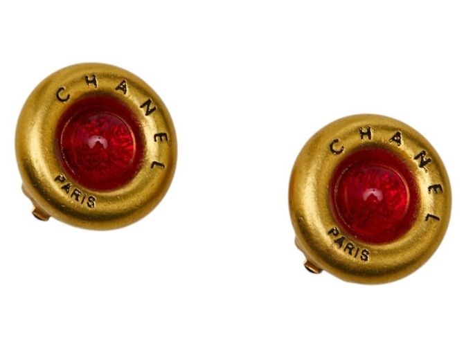 Orecchini Chanel Gripoix Vintage 93A Rosso D'oro