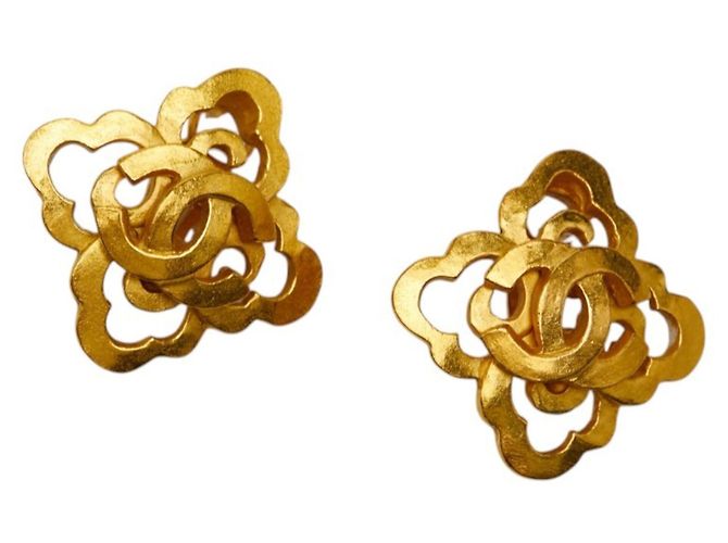 Timeless Orecchini a clip Chanel Vintage Coco Mark D'oro