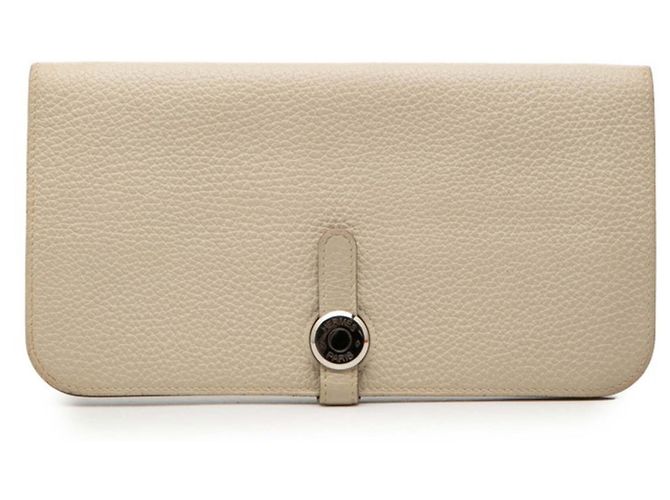 Hermès Hermes Dogon Long Wallet in Ivory Cream