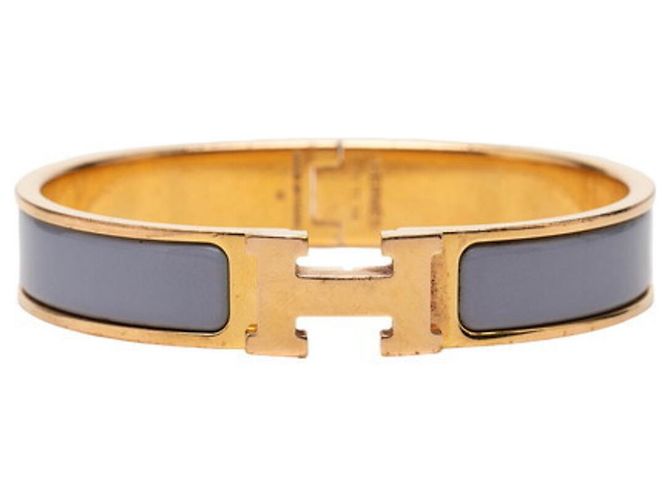 Hermès Pulseira Click H PM Hermes Dourado Roxo 