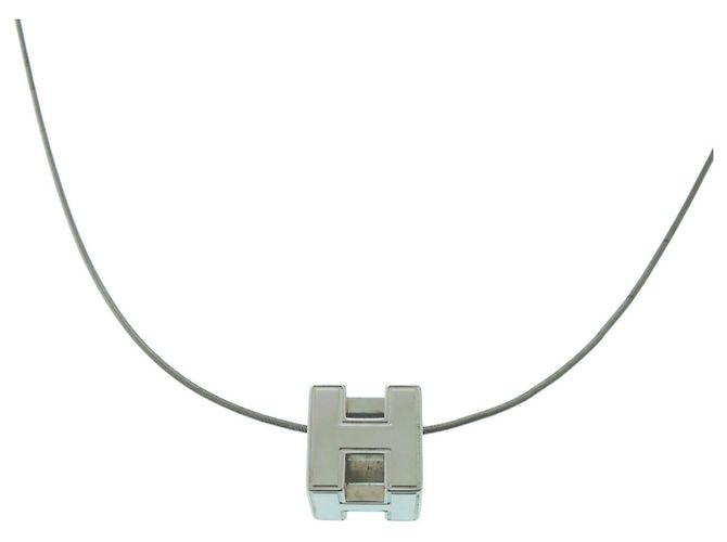 Hermès Collana in metallo Hermes Cage d'H H-cube Argento