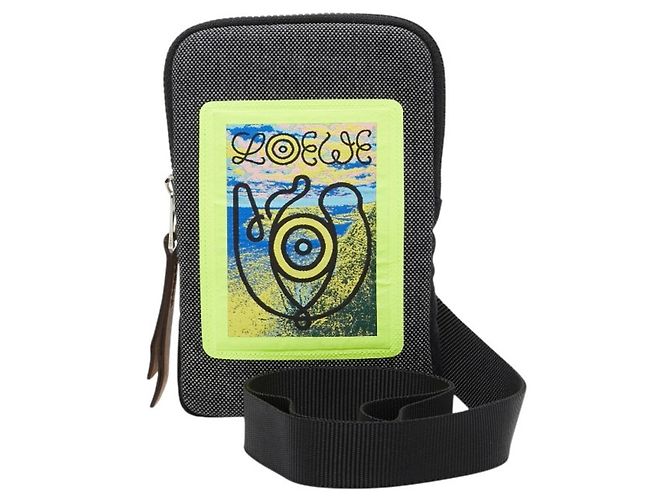 Pochette da collo Loewe EYE NATURE CASE Marrone Nero Giallo