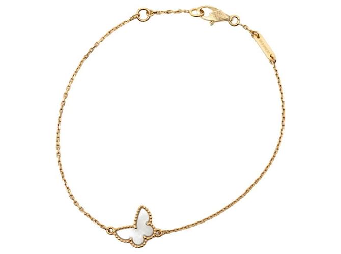Van Cleef & Arpels Sweet Papillon Charm Bracelet Golden 
