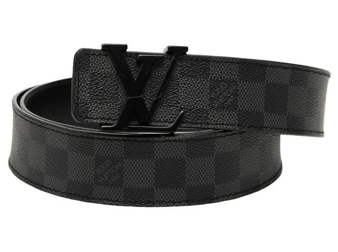 Louis Vuitton Damier Graphite Initial Gürtel Braun Schwarz
