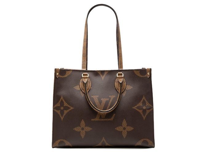 Louis Vuitton Monogram Giant Reverse OnTheGo MM Handtasche Braun