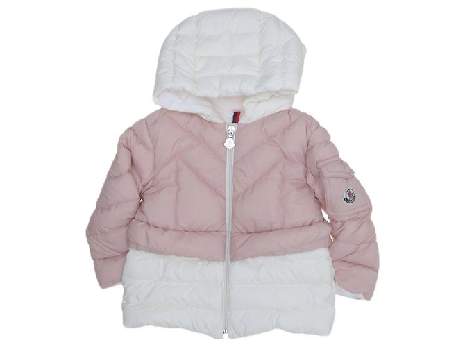 Moncler Giacca Piumino Bambina Rosa Bianco