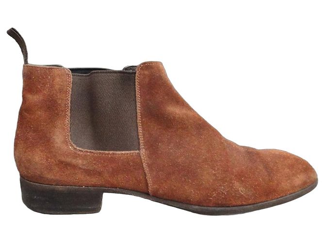Prada Botas Chelsea de Ante Marrón Castaño