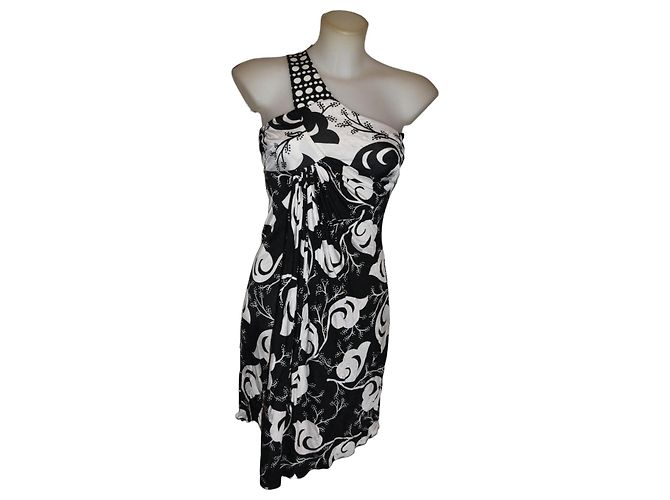 Versus Versace Schwarz-Weißes Kleid mit Muster