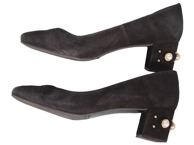 Autre Marque Escarpins Marian Daim Noir Talon Bloc Perles