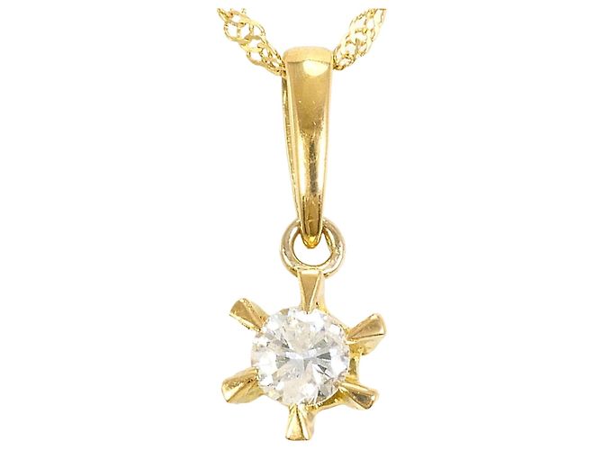 Autre Marque 18K Gelbgoldhalskette mit Diamant Golden