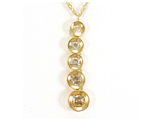 Autre Marque Collar de oro amarillo de 18K con diamante marrón Castaño Dorado