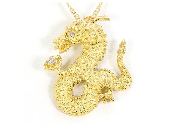 Autre Marque Collar de oro amarillo de 18K con diamante Dorado