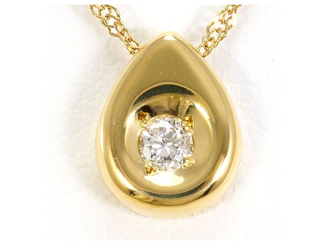 Autre Marque 18K Gelbgoldhalskette mit Diamant Golden