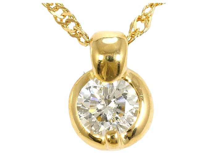 Autre Marque Collar de oro amarillo de 18K con diamante Dorado