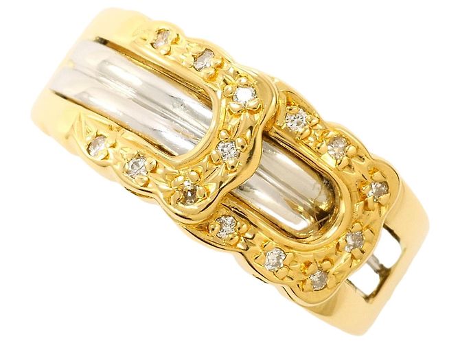 Autre Marque Platin- und Goldring mit Diamant Golden