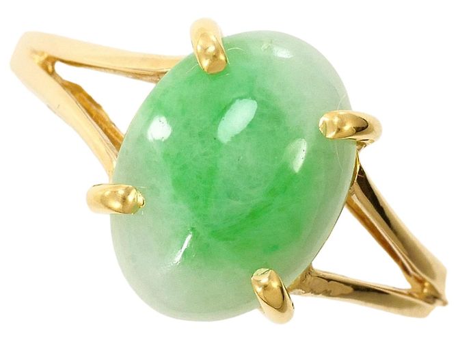 Autre Marque 18K Gelbgold-Ring mit Jade Golden