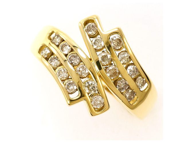 Autre Marque 18K Gelbgold-Ring mit Diamant Golden