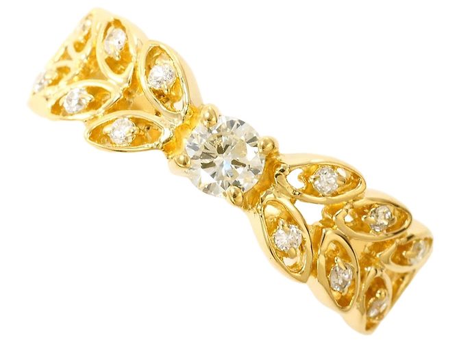 Autre Marque 18K Gelbgold-Ring mit Diamant Golden