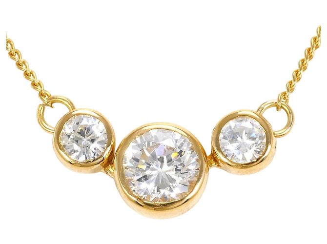 Autre Marque Collar de oro amarillo de 18K con circonita Dorado
